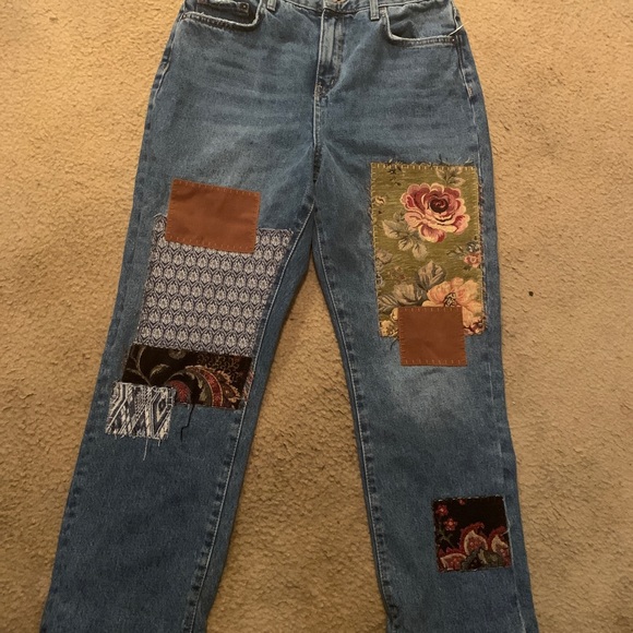 Free People Poppy Patch Straight Leg Jeans $148 Size 30x27 - Picture 13 of 13